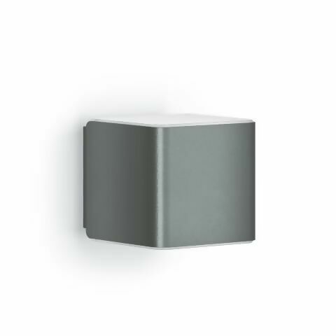 Applique murale LED intelligente avec technologie Bluetooth, design moderne en forme de cube, éclairage bidirectionnel, idéale pour façades et entrées.